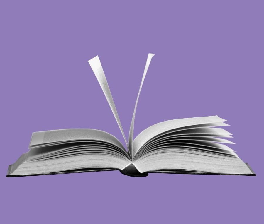 book-purple-background